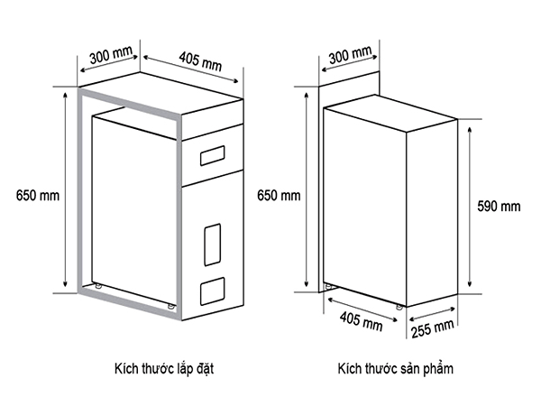 Kích thước thùng gạo 300