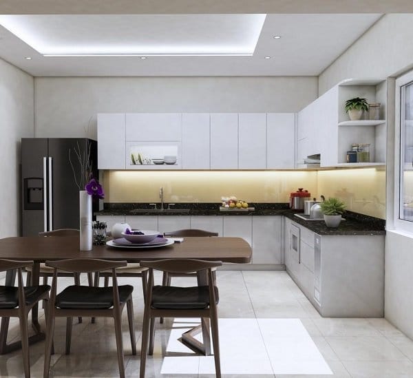 Thiết kế phòng bếp nhà ống chữ L