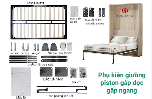 Giường gấp dọc Piston