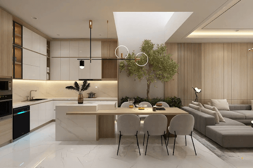 Không gian mở tạ cảm giác rộng rãi