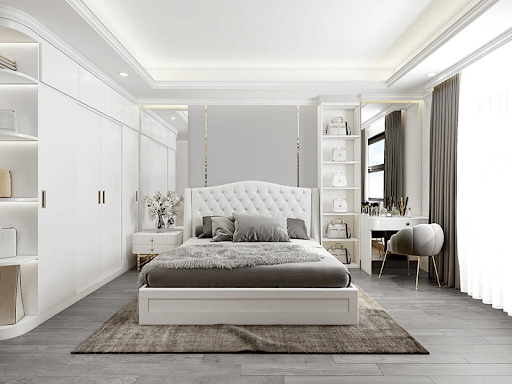 Mẫu 12: Sự kết hợp hài hòa giữa màu sắc phòng và nội thất giúp không gian được tối ưu