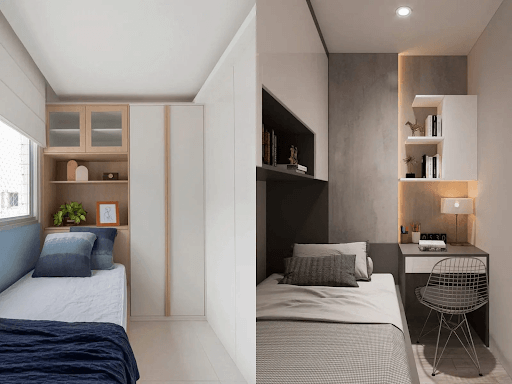 Mẫu 2: Phong cách phòng ngủ 20m2 với gam màu trung tính tạo cảm giác nhẹ nhàng