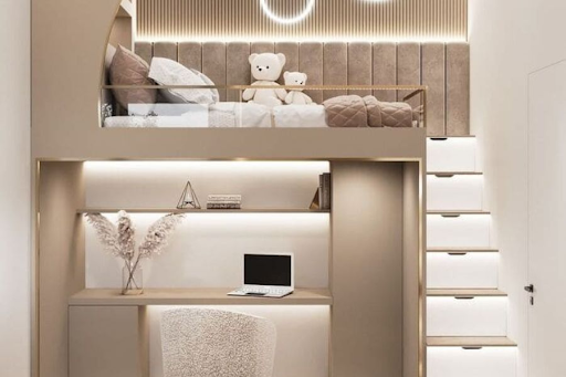 Mẫu thiết kế phòng ngủ nhỏ 10m2 tận dụng gác lửng