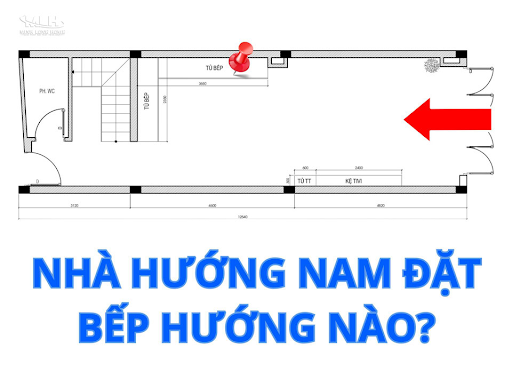 Nhà hướng nam nên đặt bếp hướng nào?