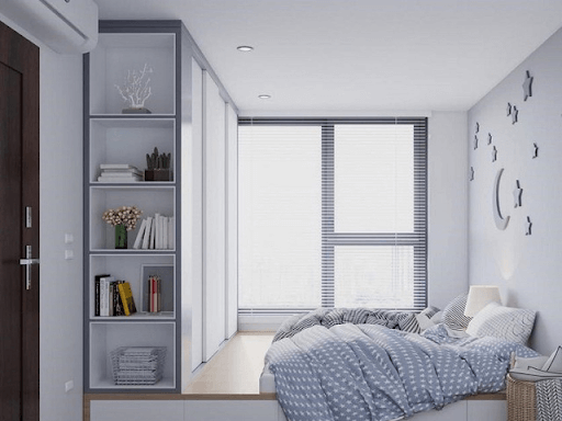 Phòng ngủ 5m² với gam màu nhẹ nhàng – không gian thư giãn lý tưởng