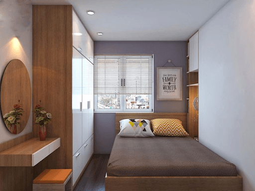 Phòng ngủ cổ điển với gỗ tối màu
