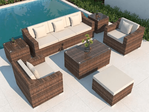 Sofa mây nhựa bành (sofa lounge) thoải mái