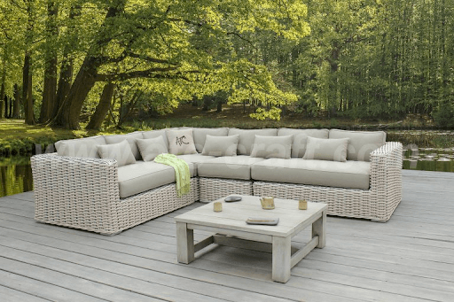 Sofa mây nhựa góc chữ L hiện đại