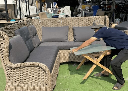 Sofa mây nhựa kiểu vintage cổ điển