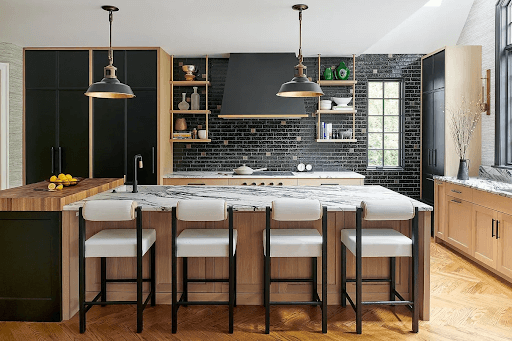 Thiết kế nội thất bếp hơi hướng công nghiệp