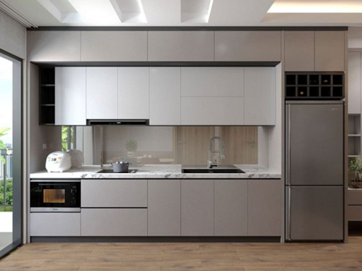 Tủ bếp dưới là nơi chứa các vật dụng nặng, cồng kềnh
