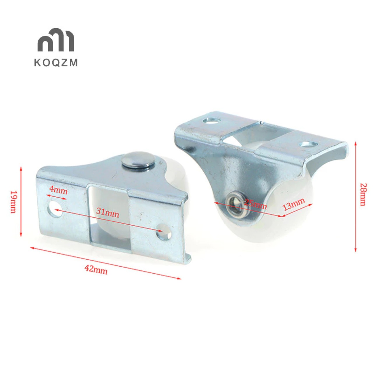 Bánh xe 1 hướng Trắng 2 lỗ (KT bánh 25mm * Cao 28mm)