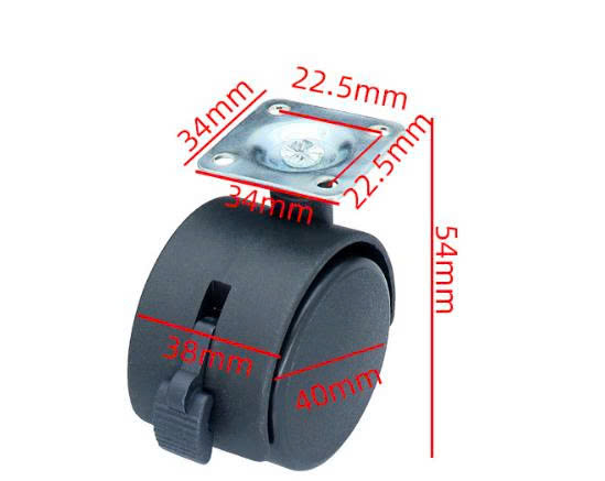 Bánh xe xoay tròn Bas 4 lỗ 5F Đen 