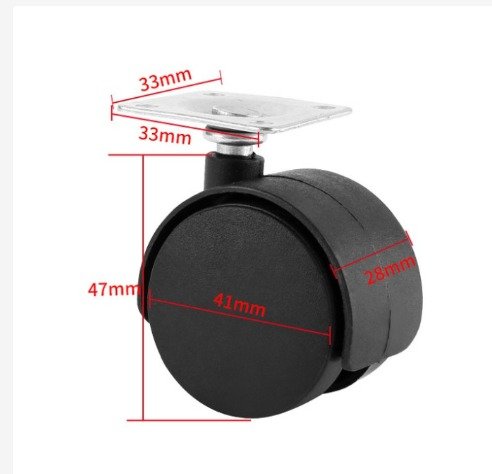 Bánh xe xoay tròn Bas 4 lỗ 5F Đen 