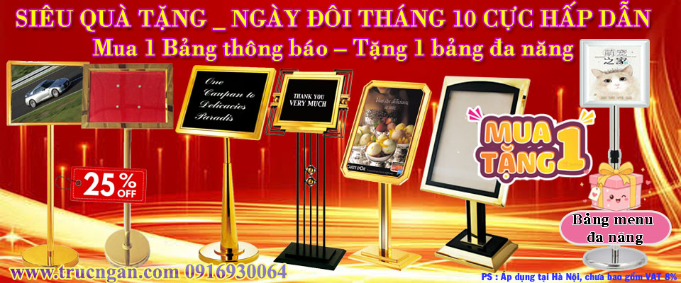 Khuyến mại tháng : Mua bảng thông báo, tặng bảng thông báo giá rẻ, mua 1 được 2