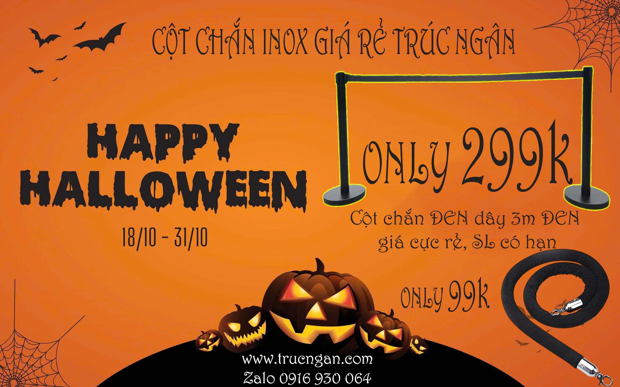 Banner Haloween Cot chan inox DEN gia re , cot chan den day 3m DEN chi 299k.jpg