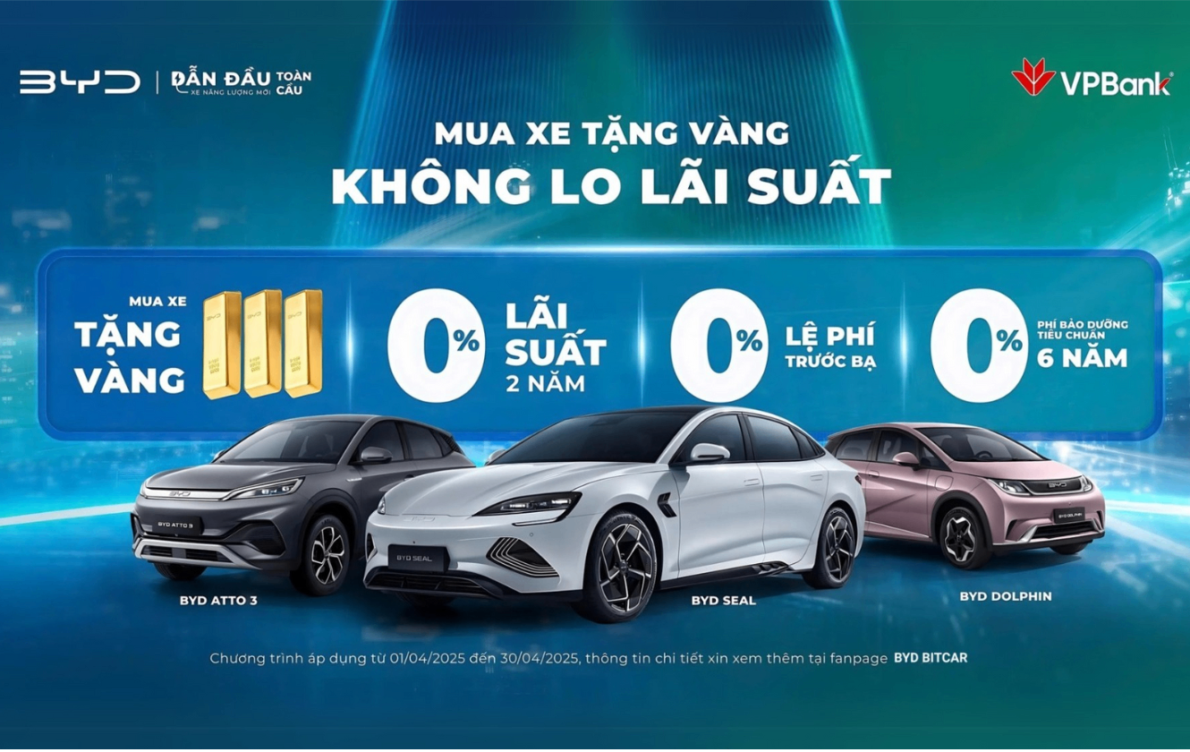 BYD x VPBank – MUA XE TẶNG VÀNG, KHÔNG LO LÃI SUẤT!