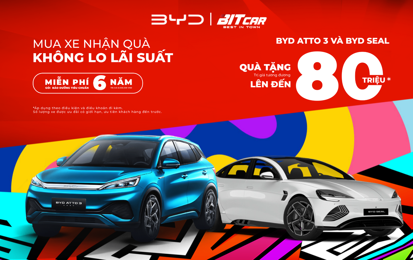 ƯU ĐÃI BÙNG NỔ THÁNG 6 TỪ BYD: MUA XE NHẬN QUÀ - KHÔNG LO LÃI SUẤT!