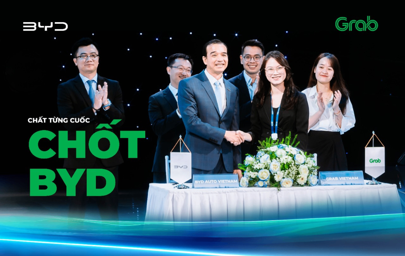 BYD HỢP TÁC CÙNG GRAB NÂNG TẦM TIÊU CHUẨN XE DỊCH VỤ TẠI VIỆT NAM