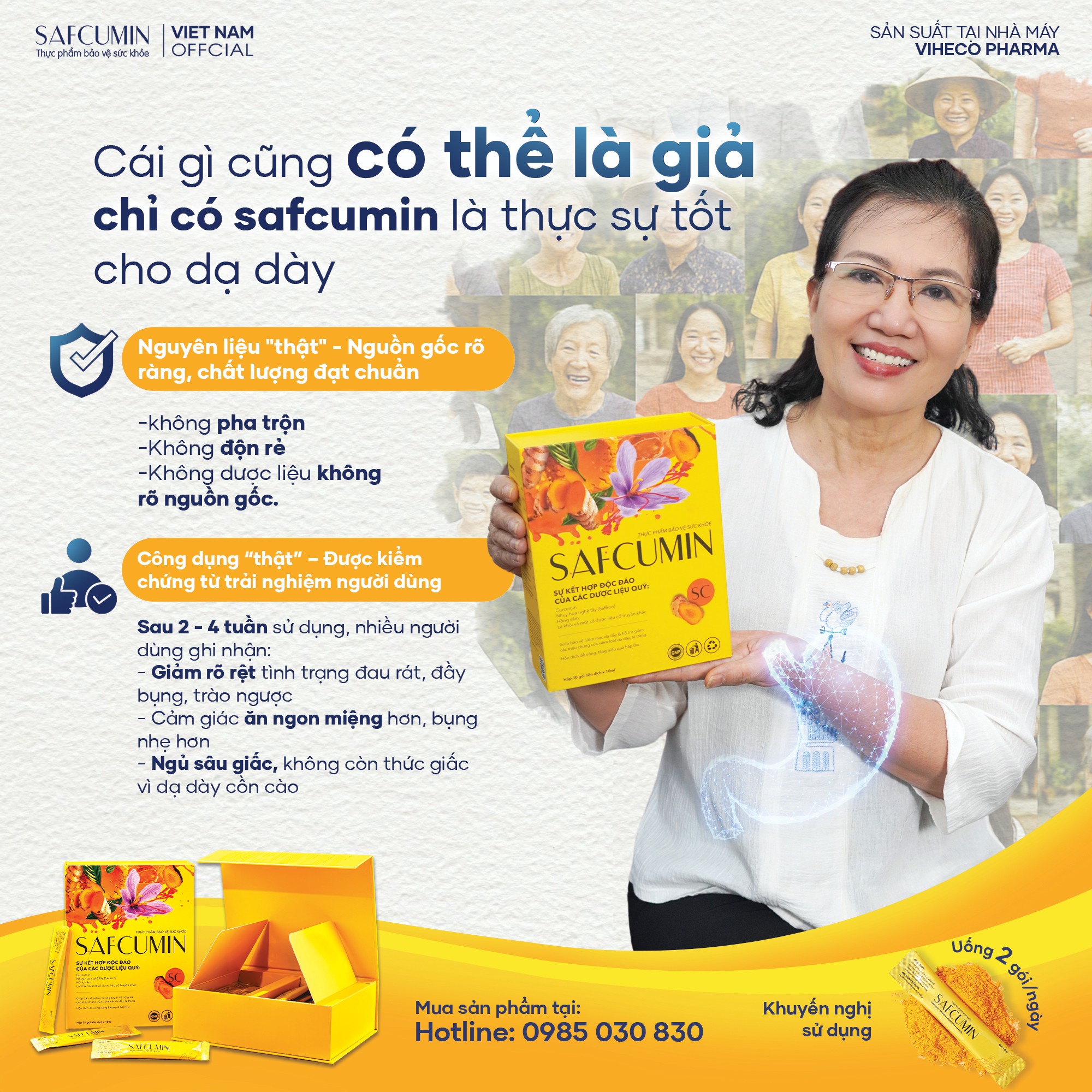 Cái gì cũng có thể giả, chỉ có Safcumin thực sự tốt cho dạ dày!