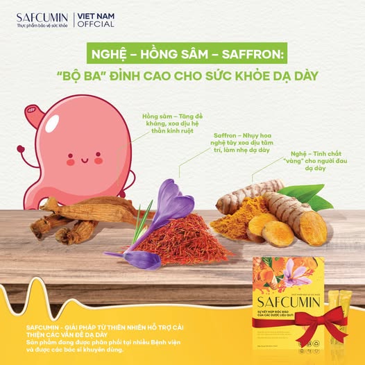 Nghệ – hồng sâm – saffron: “bộ ba” đỉnh cao cho sức khỏe dạ dày