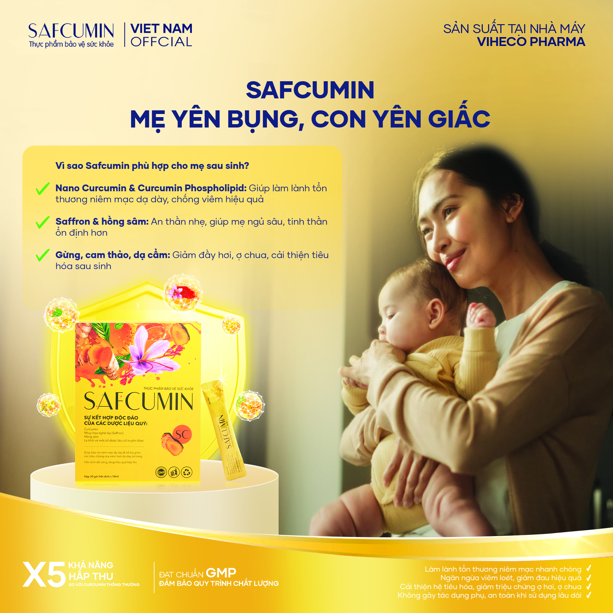 SAFCUMIN – MẸ YÊN BỤNG, CON YÊN GIẤC