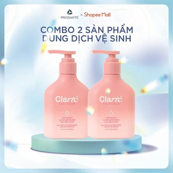 Combo 2 Dung dịch vệ sinh phụ nữ Clarté (200ml/chai)