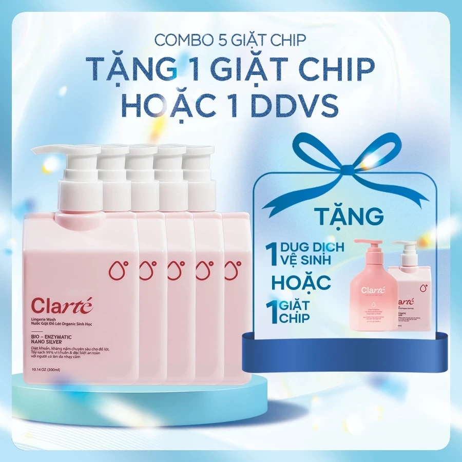 Combo 5 Nước giặt đồ lót sinh học Clarté