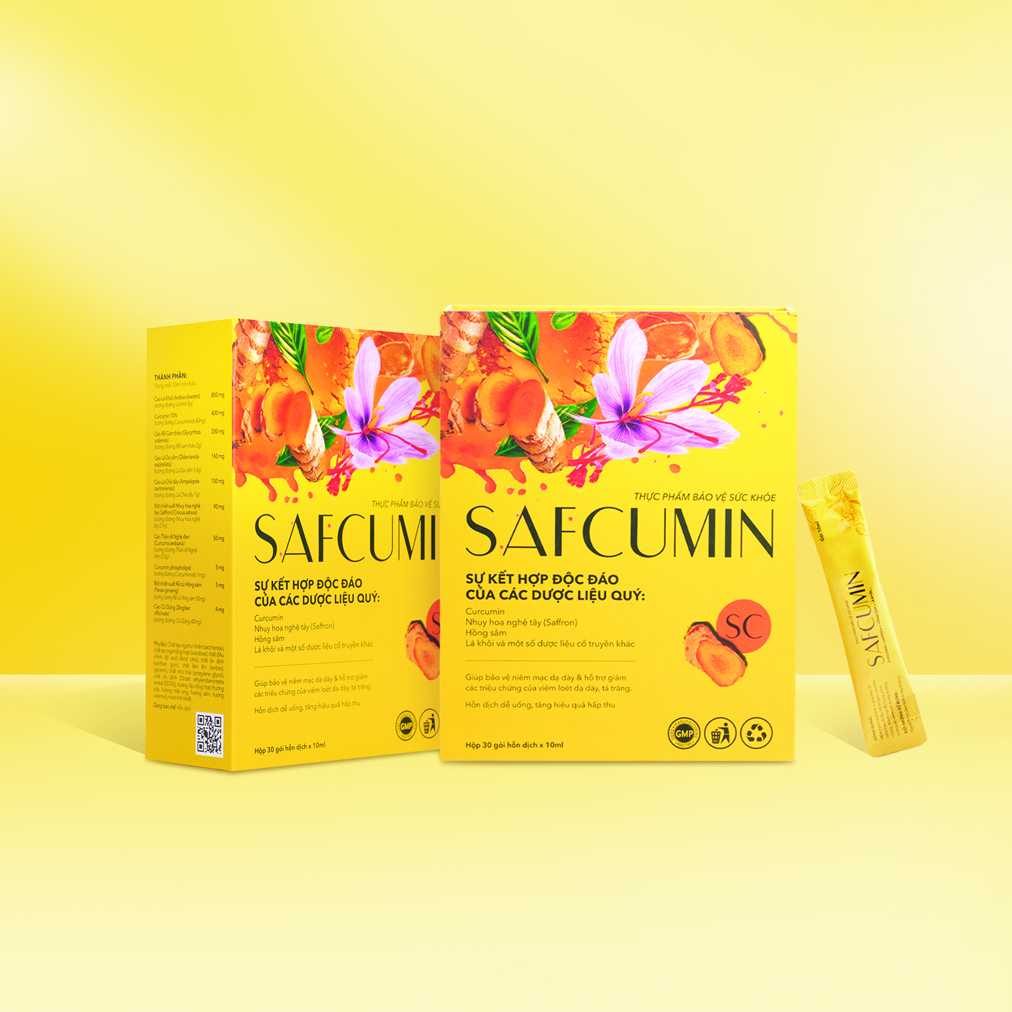 COMBO 2 Safcumin - Liệu trình 1 tháng hỗ trợ cải thiện viêm loét - trào ngược