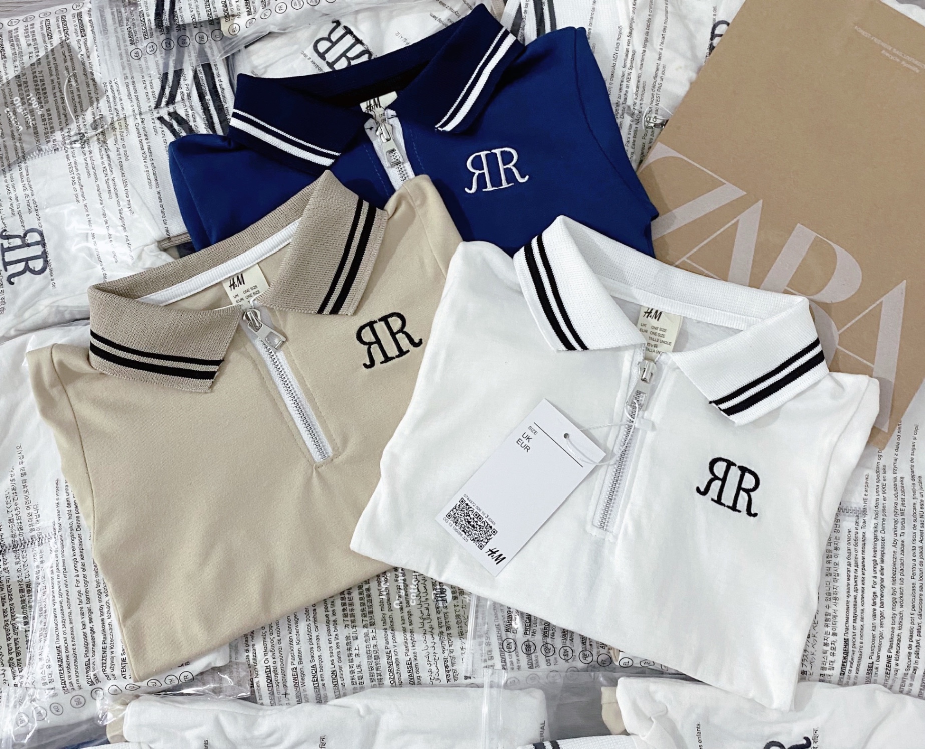 SET 3 ÁO POLO CỔ TRỤ THÊU CHỮ R BT
