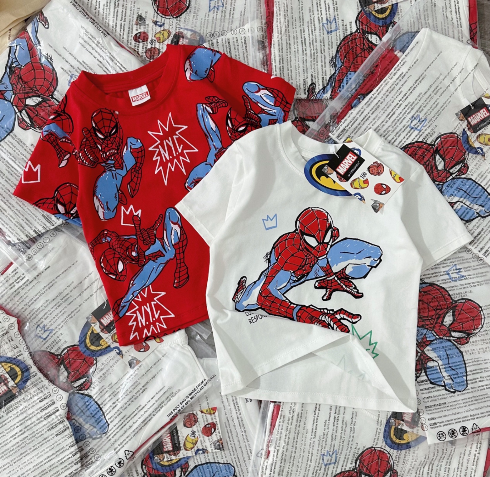 SET 2 ÁO NGƯỜI NHỆN ĐỎ TRẮNG CỘC BT