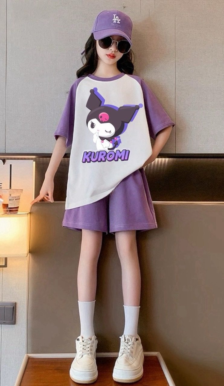 BỘ KUROMI TÍM QUẦN TÍM PHỐI TRẮNG