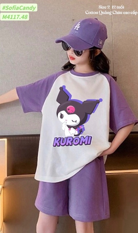 BỘ KUROMI TÍM QUẦN TÍM PHỐI TRẮNG