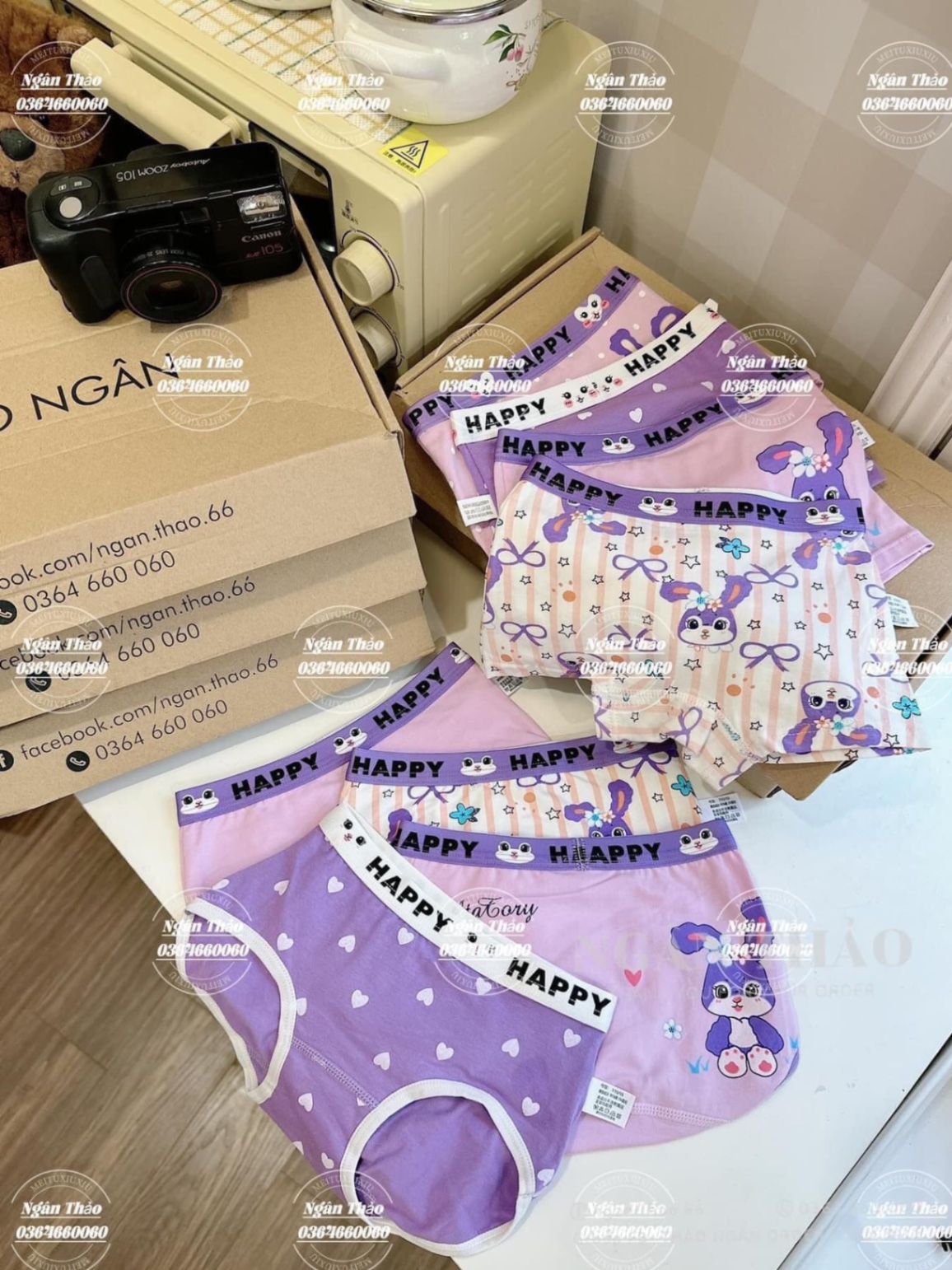 SÉT 4 QUẦN CHIP KUROMI TÍM BG