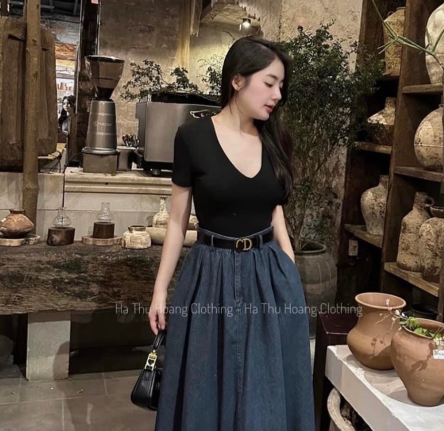 SÉT ÁO PULL ĐEN CỘC MIX CV JEAN XOÈ