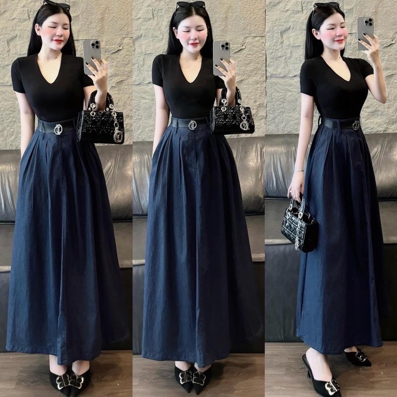 SÉT ÁO PULL ĐEN CỘC MIX CV JEAN XOÈ