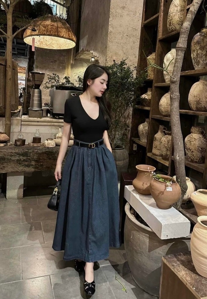 SÉT ÁO PULL ĐEN CỘC MIX CV JEAN XOÈ