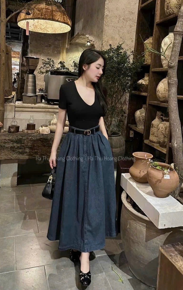 SÉT ÁO PULL ĐEN CỘC MIX CV JEAN XOÈ