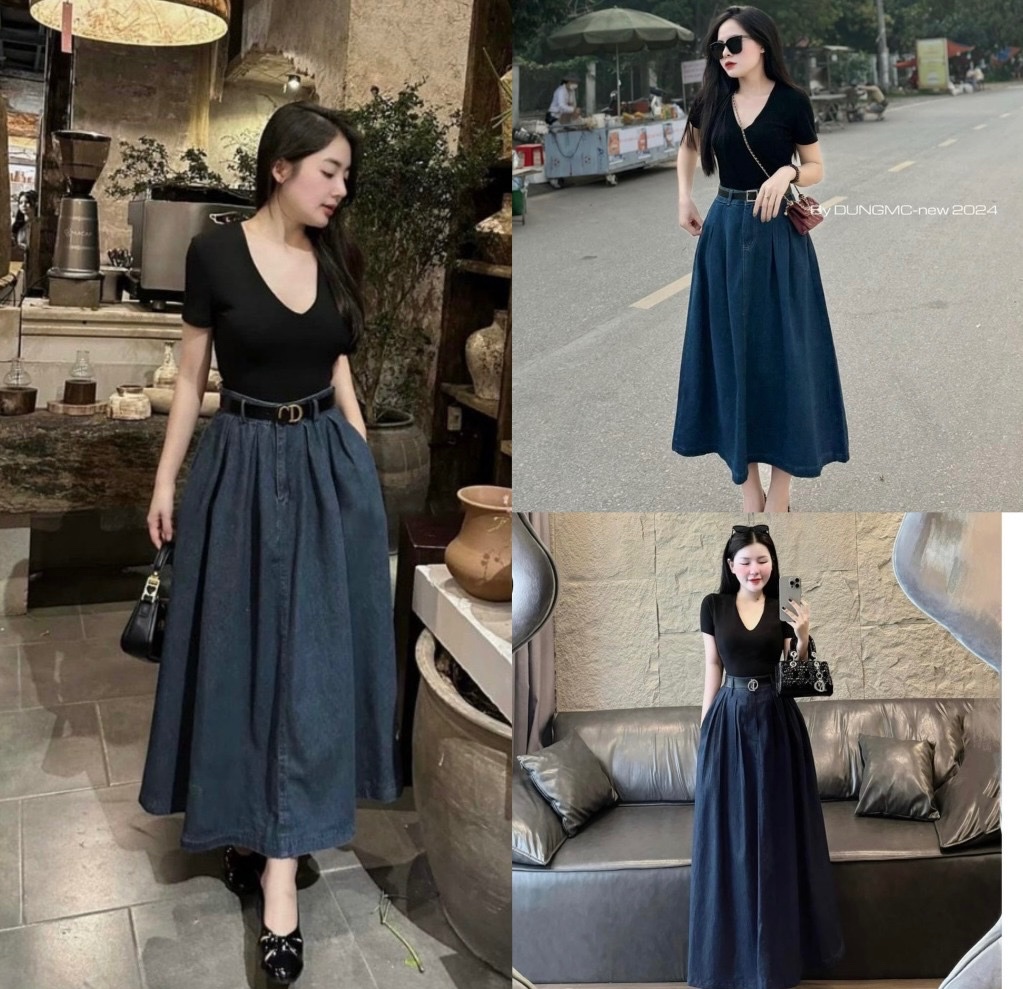 SÉT ÁO PULL ĐEN CỘC MIX CV JEAN XOÈ
