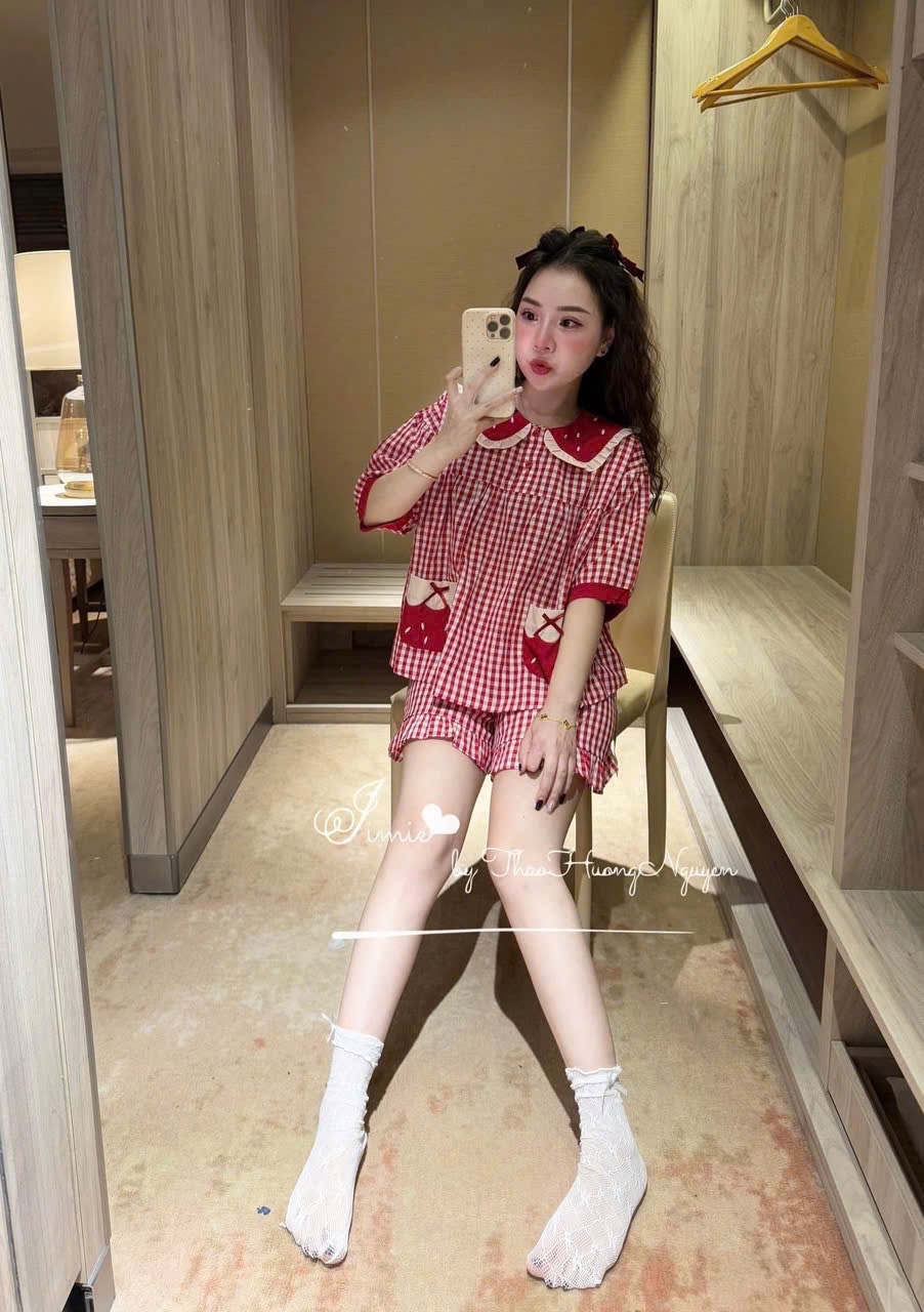 BỘ PZM KẺ ĐỎ TÚI NƠ QUẦN ĐÙI