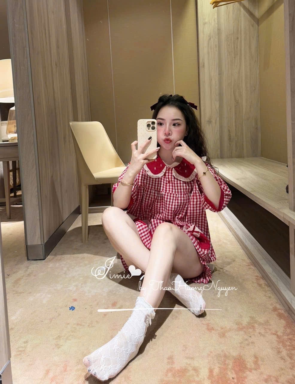 BỘ PZM KẺ ĐỎ TÚI NƠ QUẦN ĐÙI