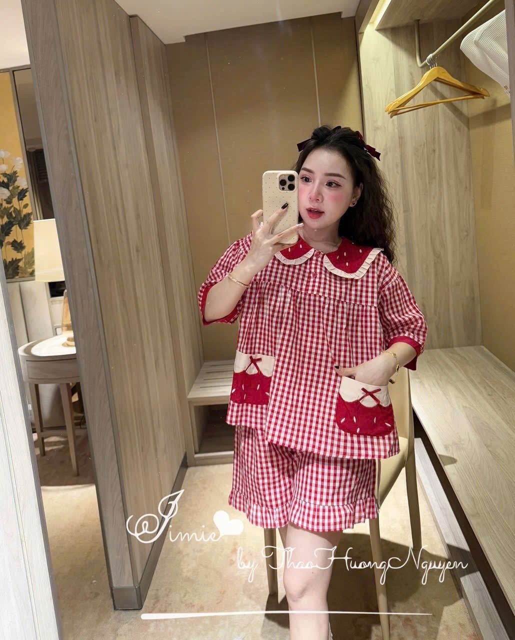 BỘ PZM KẺ ĐỎ TÚI NƠ QUẦN ĐÙI
