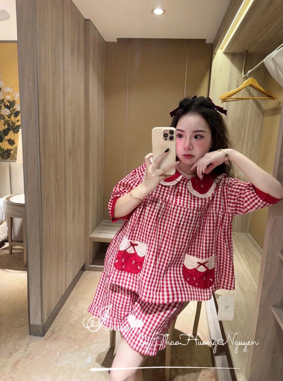 BỘ PZM KẺ ĐỎ TÚI NƠ QUẦN ĐÙI