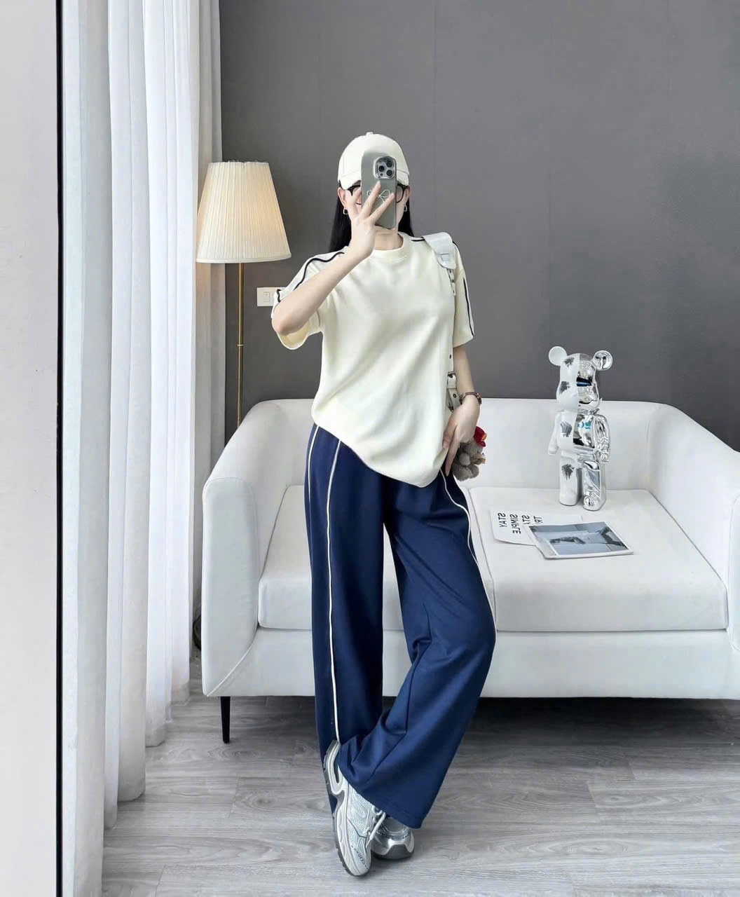 BỘ ÁO CỘC QUẦN SUÔNG PHỐI VIỀN NÉ