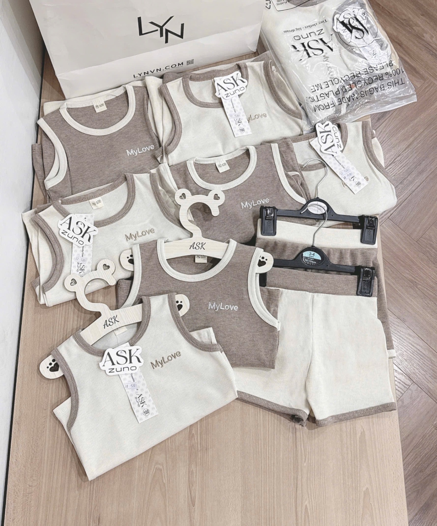SET 2 BÔ ĐÙI BA LỖ MY LOVE BT BG