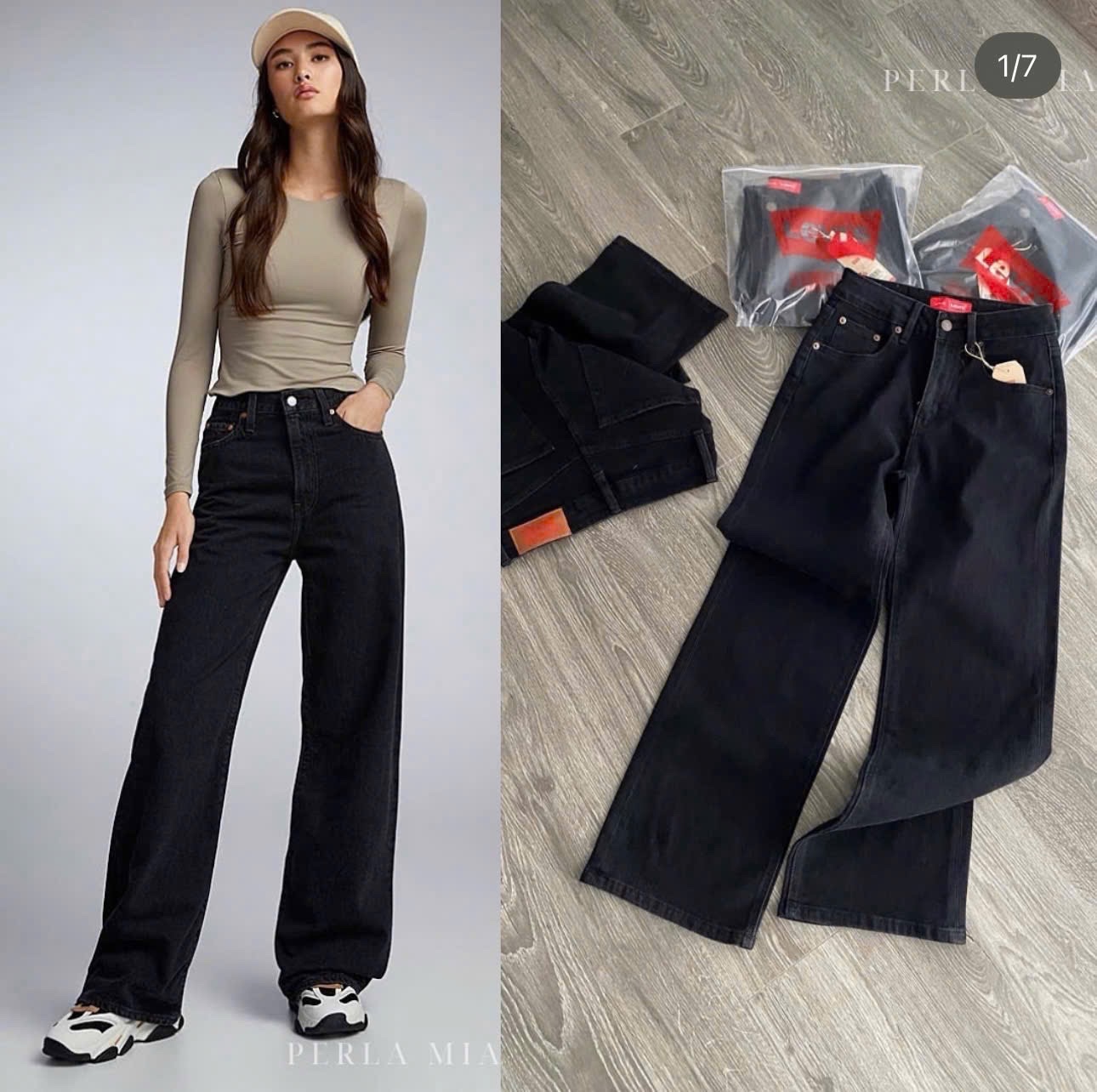 QUẦN JEAN SUÔNG LEVIS MÀU ĐEN XUẤT DƯ