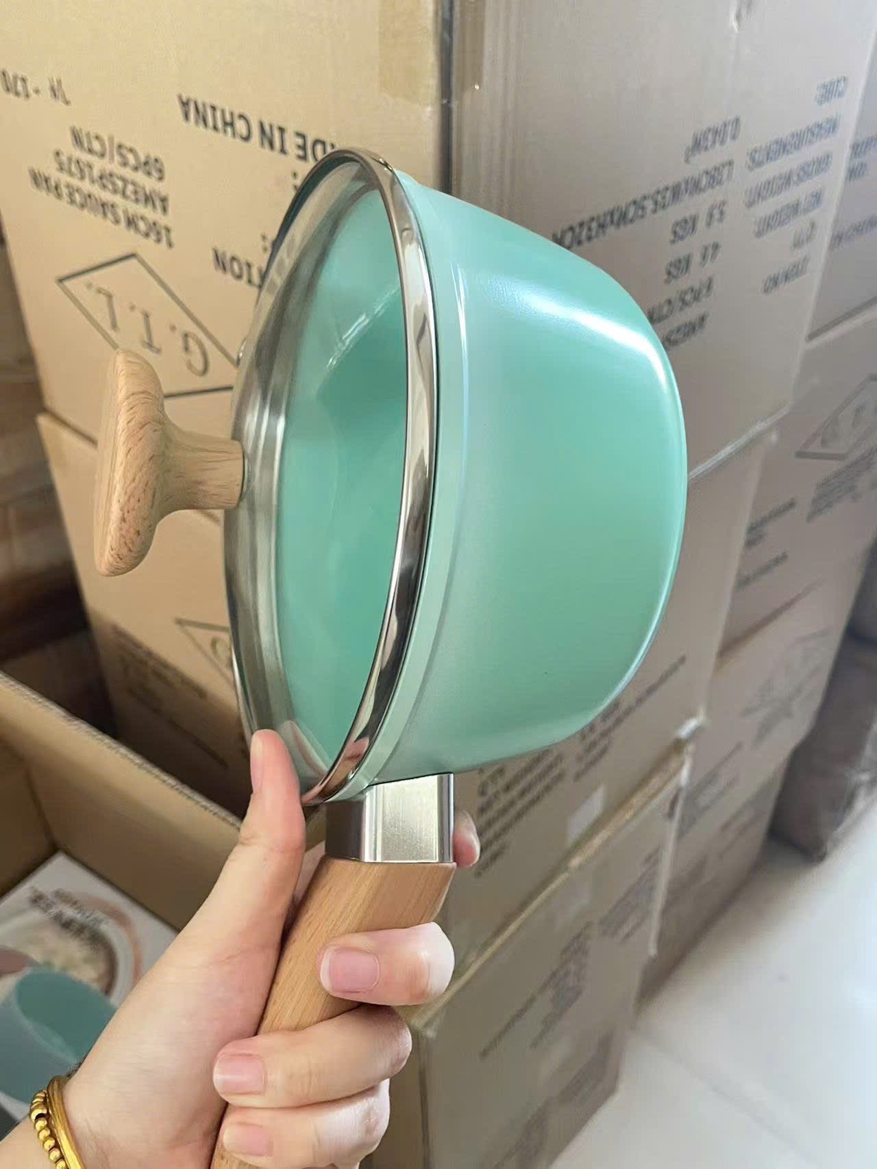 NỔI VÂN ĐÁ TAY CẦM XANH 16CM ARMADA CHÍNH HÃNG
