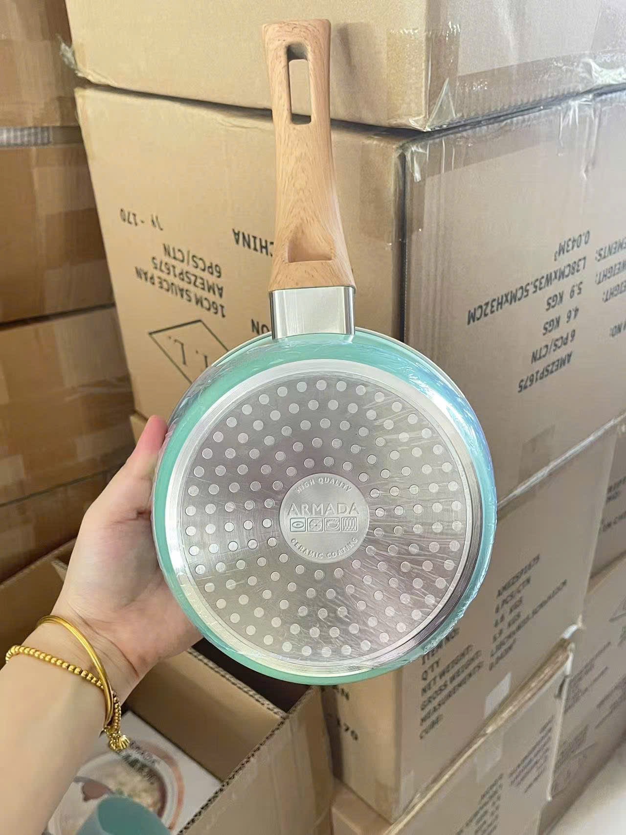 NỔI VÂN ĐÁ TAY CẦM XANH 16CM ARMADA CHÍNH HÃNG