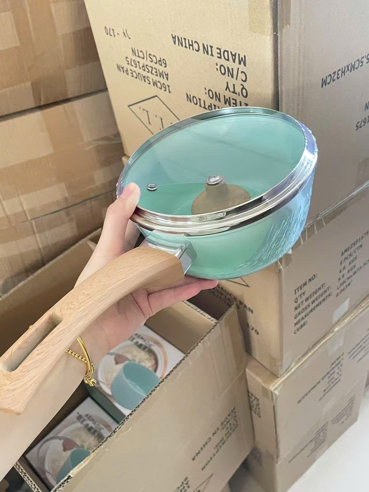 NỔI VÂN ĐÁ TAY CẦM XANH 16CM ARMADA CHÍNH HÃNG