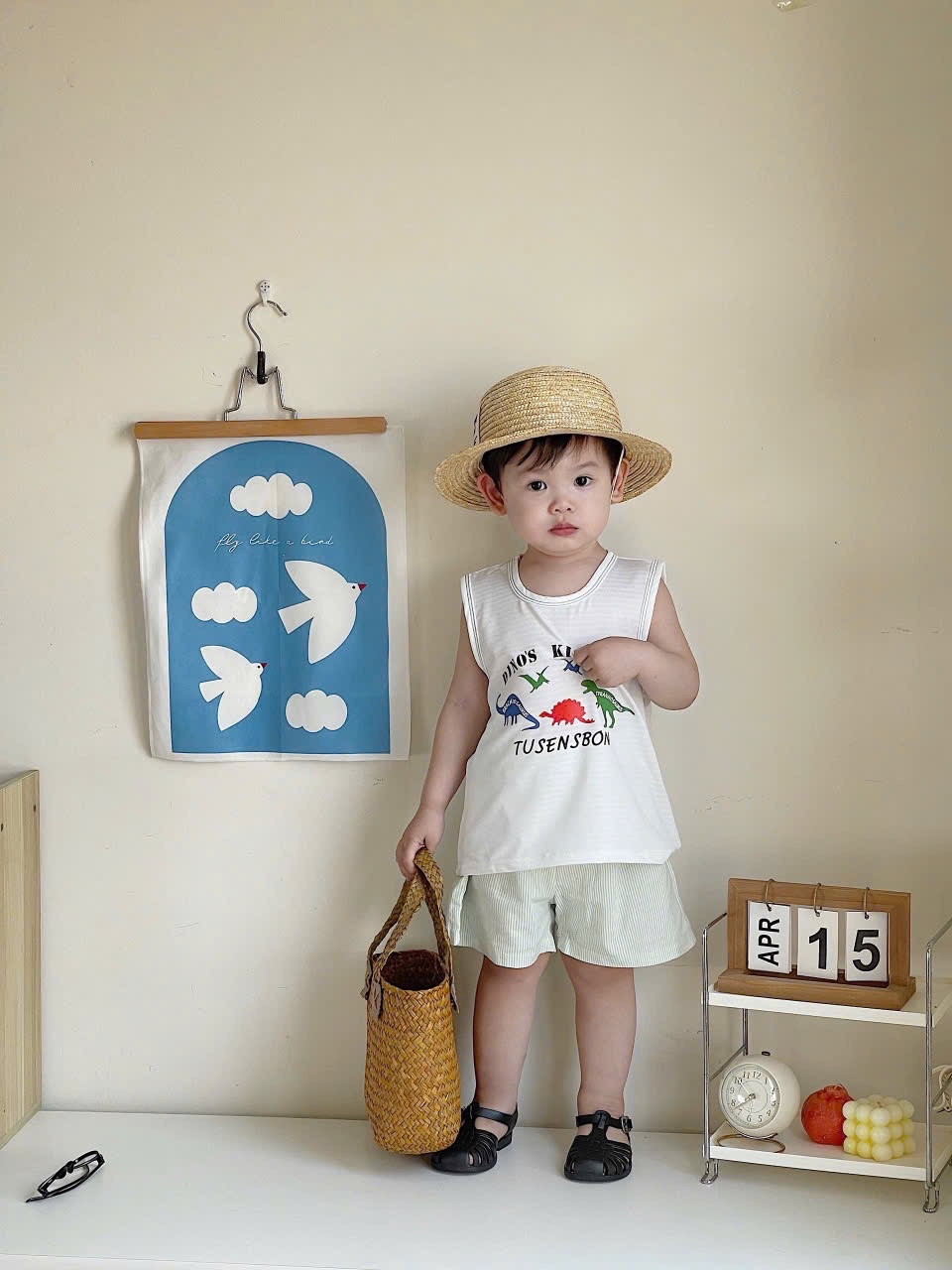SET 3 ÁO BA LỖ KHỦNG LONG TRẮNG IN TRÀN BT